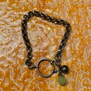 7 1/4” Sterling Silver chain link bracelet with dangles